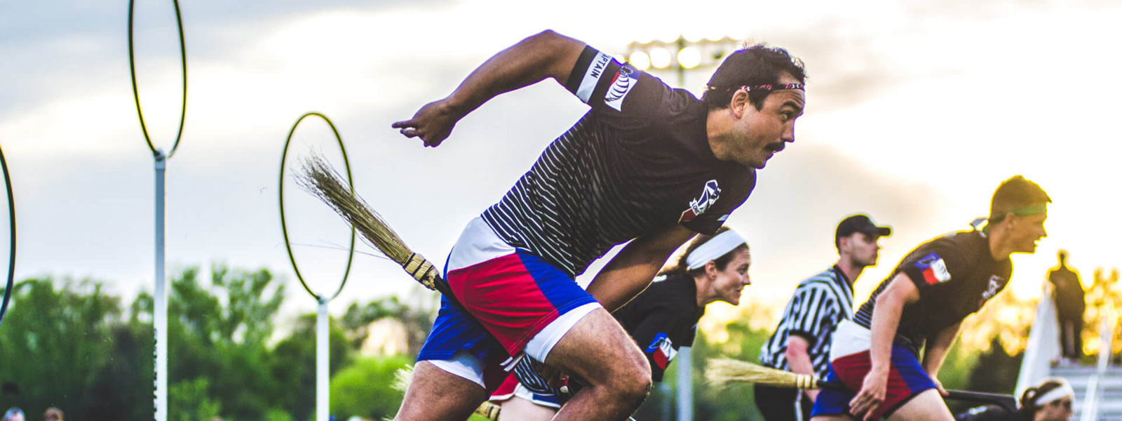 people playing Quidditch on a field