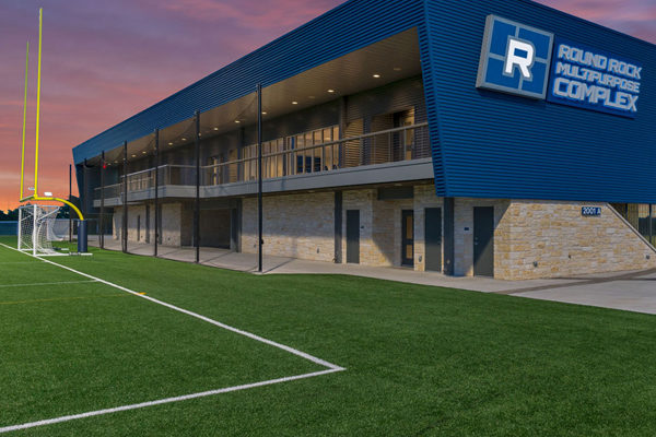 The Round Rock Multipurpose Complex at sunset